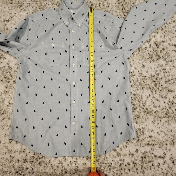 Southern Tide SZ M Nautical Bottles Dock Sport Shirt Blue Button Up Long Sleeve - Picture 11 of 11